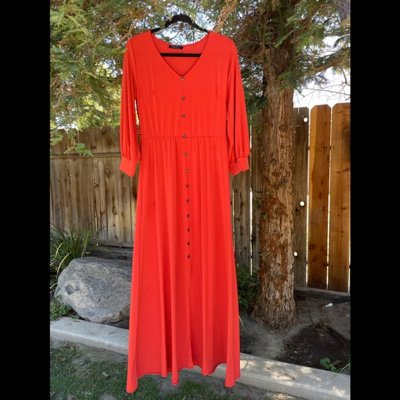 Brigette Brianna V-Neck Maxi Modest Dress - Picture 1 of 3